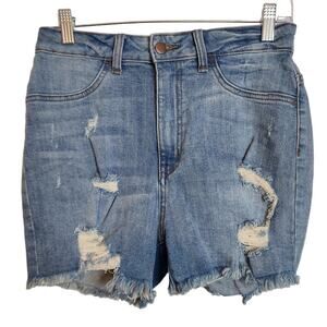 Fashion Nova Medium Wash DIstressed Jean Shorts, NWT, Large